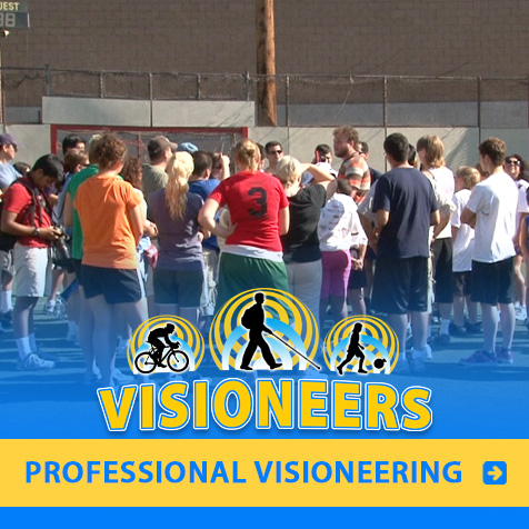 Category link: Professional Visioneering. Visioneer Brian Bushway is pictured instructing at a recreational sports clinic on accessibility.